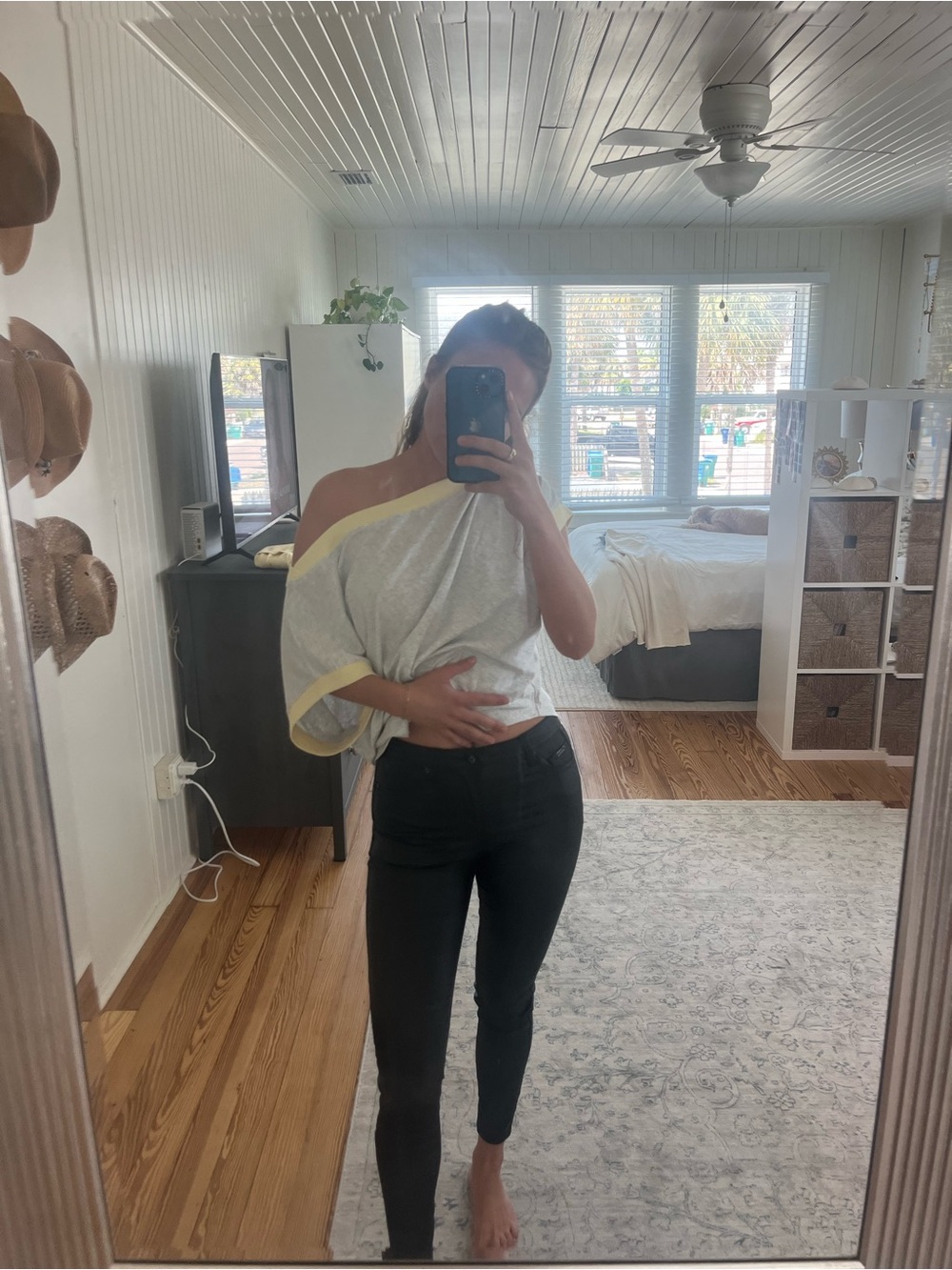 Black coated skinny jeans
